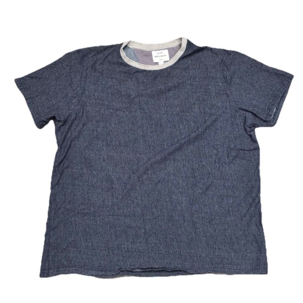 Peter Werth London N.1 T-Shirt cotton crew neck Navy gray Large A005423